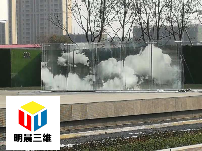 園林景觀配上激光內雕發光玻璃
